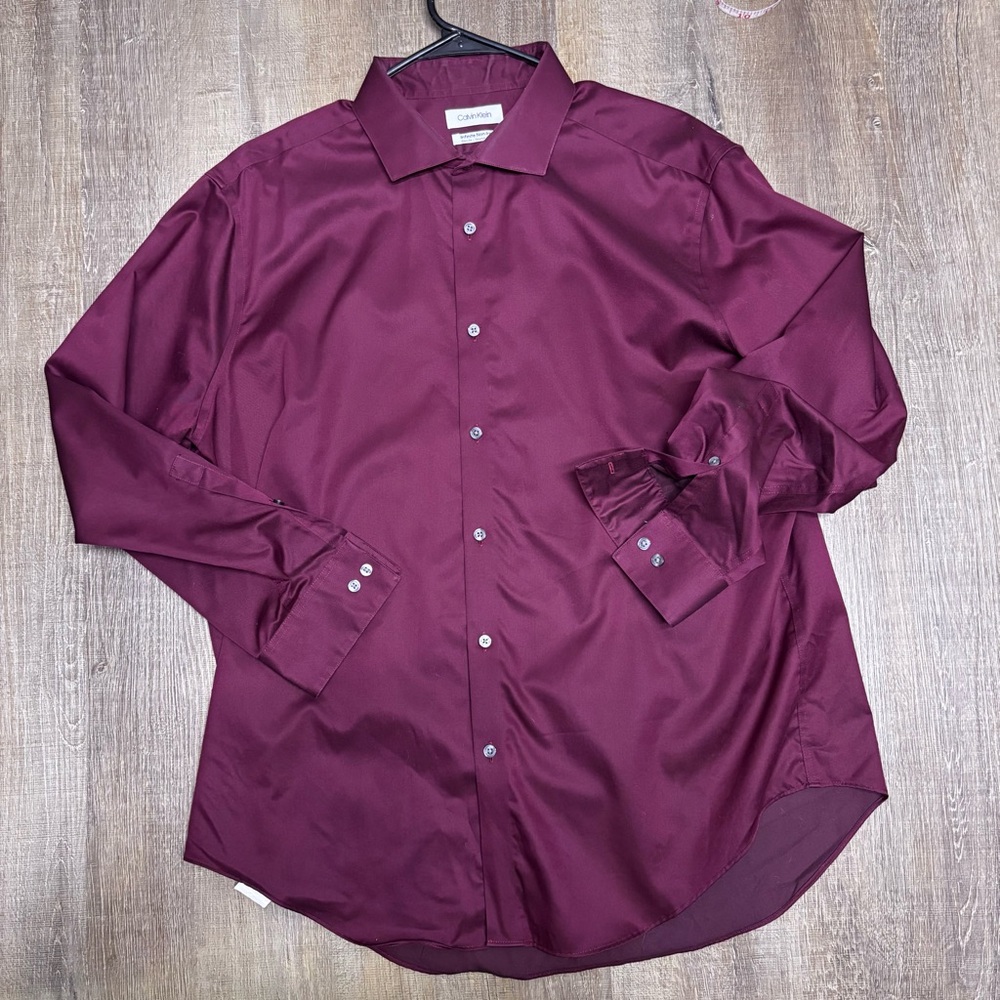 Calvin Klein Deep Burgundy Dress Shirt